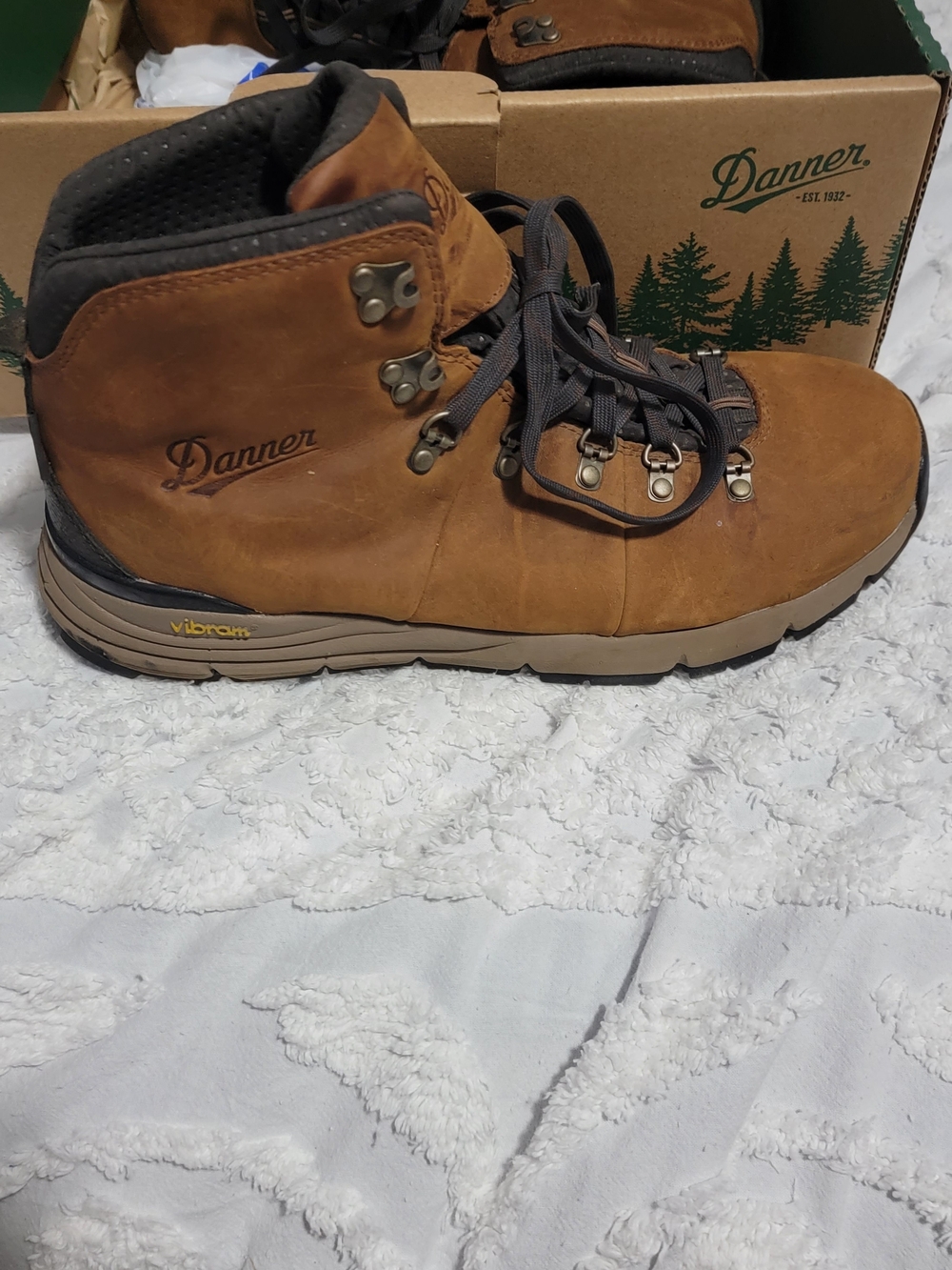 Danner Tan Nubuck Hiking Boots with Gray Laces